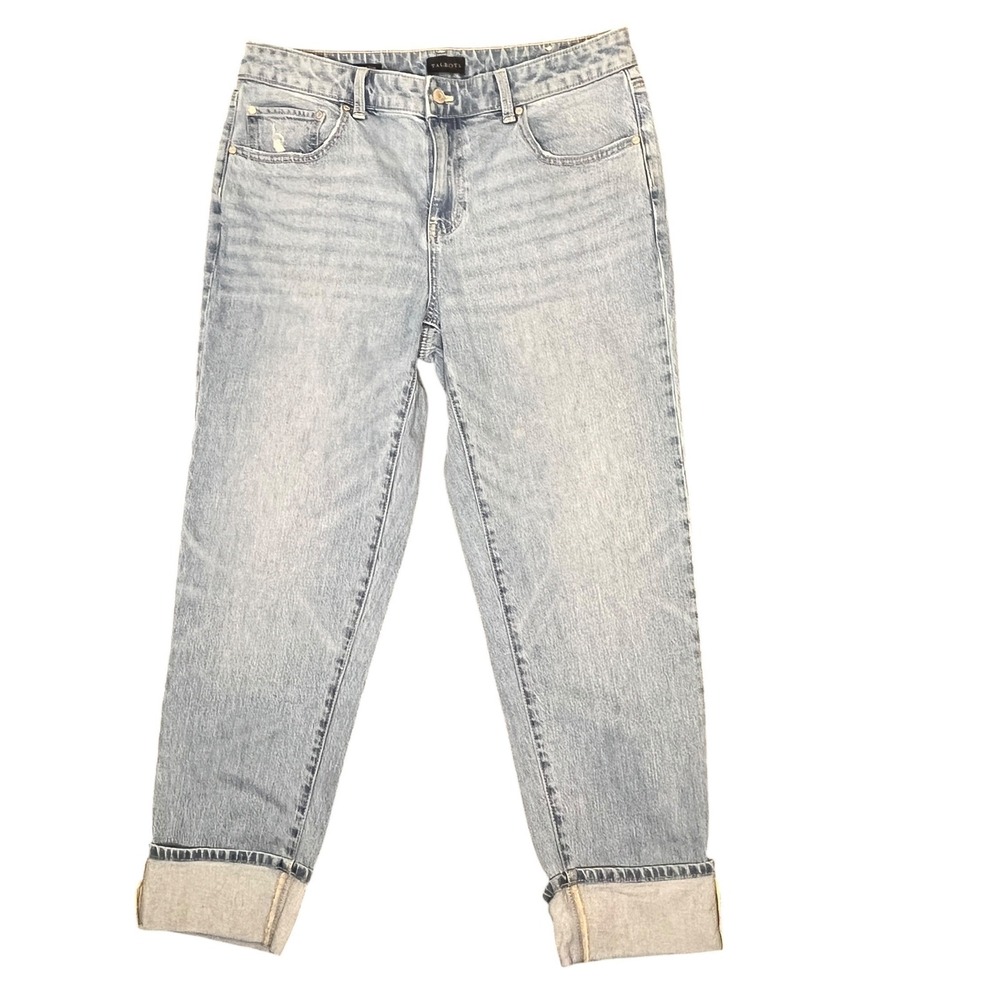 Talbots Everyday Relaxed Jean Womens 8 Light Selene Wash High Rise Cuffed Denim